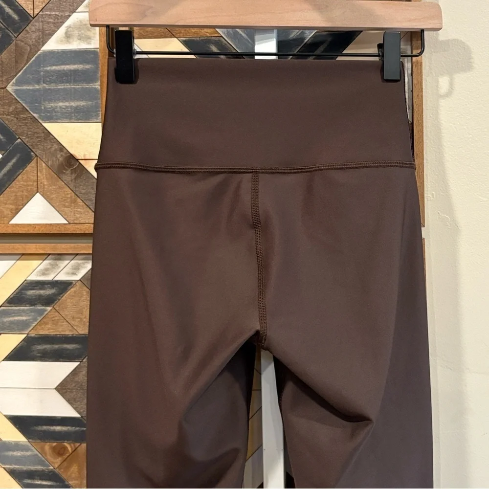 ALO Yoga 7/8 High-Waist Airlift Legging + Corset Bra Set Espresso Brown sz Small
